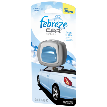 FEBREZE Car Vent Clips Air Freshener, Linen & Sky Scent 81113